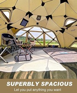 8-Sided Gazebo Screen Tent with Rain-Proof Cover for 10-12 People 2