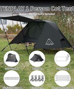 Ultralight 1 Person Cot Tent for Camping and Backpacking Setup 2