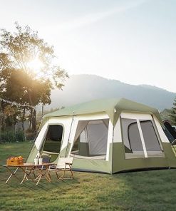10-Person Camping Tent with Rainfly Storage Bag Ideal for Family Trips 2
