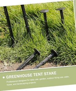 Black Ground Nails 100pcs Plastic Stakes for Gardening Tent Use 2