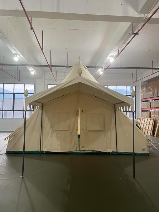 Durable Beige Canvas Camping Tent 19.68x13.1ft Family Friendly