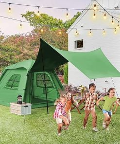 Inflatable Camping Tent with Canopy Easy Set-up for 2-4 People