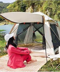 4 Person Waterproof Pop Up Camping Tent Easy Setup for Family Trips