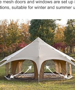 Waterproof Cotton Canvas Bell Tent for 8-10 People Camping 2