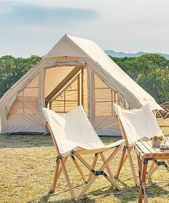 Cotton Canvas 2 Person Inflatable Camping Tent Water-Resistant 4 Season 2