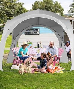 Happygrill 11′ x 11′ Recreation Sun Shade Canopy, Portable Beach Tent with UPF 50+ Protection 2
