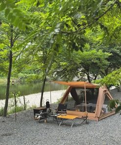 4 Person Canvas Tent with Rainfly Footprint Easy Setup Family Tent 2