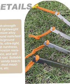 Ultralight Titanium Tent Pegs 16cm Portable Camping Stakes 8 Pcs 2