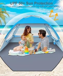 Gorich Beach Tent for 4 People with Replacement Poles Blue Color 2