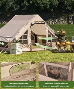 Large Inflatable Camping Tent with Pump Waterproof Easy Setup 2