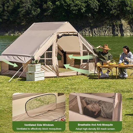 Large Inflatable Camping Tent with Pump Waterproof Easy Setup - Image 2