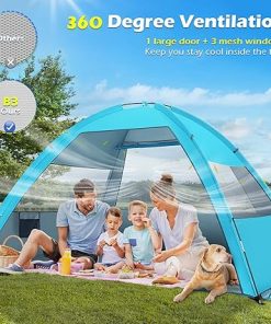 Totority Large Folding Beach Tent 10x10ft Portable Family Shelter 2