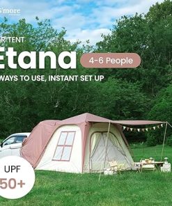 S’More Glamping Tent with Porch, 2/3/4/5/6 Person Durable Weatherproof Camping Tent, Large Family Tent with Room Divider, Easy Setup Tent with Screen Room 2