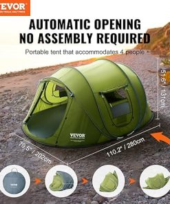 VEVOR Pop Up Tent for 4 Person, Easy Setup Waterproof Camping Tent 2
