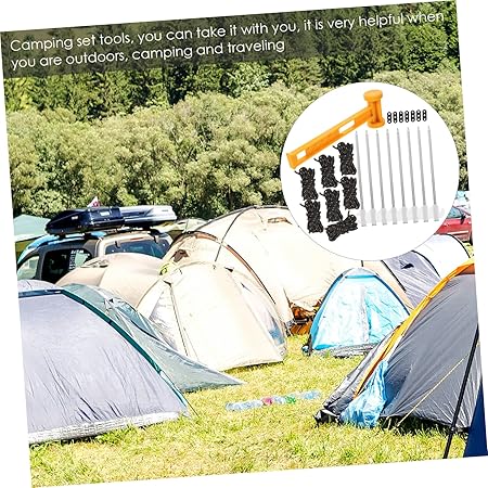 Heavy Duty Camping Tent Stakes with Windproof Ropes for Outdoors 2 Heavy Duty Camping Tent Stakes with Windproof Ropes for Outdoors - Image 2