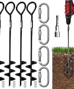 Sage Max Heavy Duty Ground Anchors with Drill Bit and Hook Clips