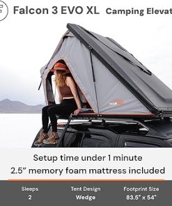 Roofnest Falcon 3 XL EVO Hard Shell Roof Top Tent for Car Camping 2