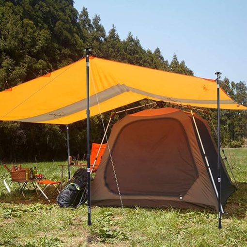 REDCAMP Adjustable Aluminum Camping Tarp Poles Set of 2 Black - Image 2