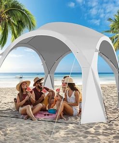 Tangkula 11×11 Beach Canopy Portable Sunshade Tent for 6-8 People