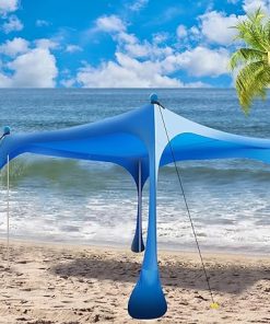 Beach Tent Sun Shelter UPF 50 with Sand Shovel and Grass Pegs