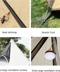 Spacious 3-4 Person Portable Camping Teepee Tent for Outdoor Adventures 2