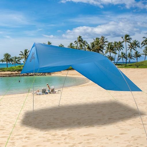 Beach Canopies Sun Shelter with UPF50+ Protection - The World's Best Sun Shade Beach Umbrella That is Windproof, Waterproof Adaptable to Beaches, Lakeside, and Car Canopy (New and Improved)