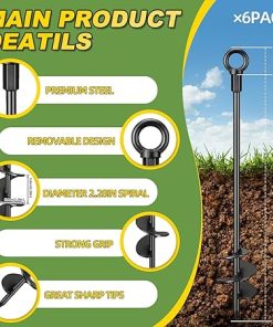 10 Pack Screw-in Ground Anchors for Swing Sets and Tent Stakes 2