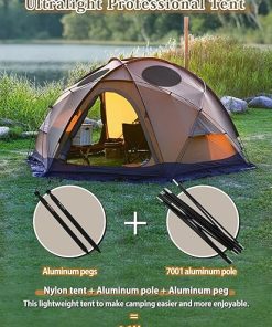 Dome Hot Tent for 2-4 People with Stove Jack for All Season Camping 2
