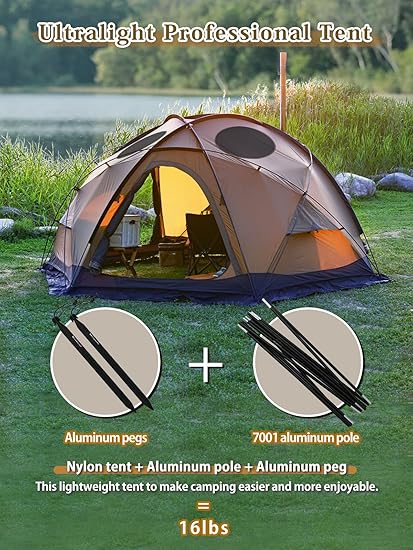 Dome Hot Tent for 2-4 People with Stove Jack for All Season Camping 2 Dome Hot Tent for 2-4 People with Stove Jack for All Season Camping - Image 2