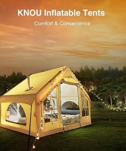 10×7.2ft Inflatable Camping Tent with Air Mattress for 3-5 People 2