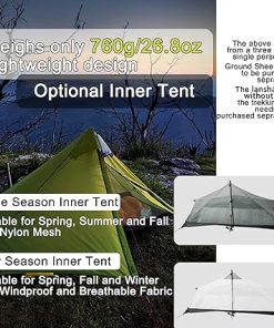 3F UL Gear Lanshan 1 Ultralight Backpacking Tent 26.8oz Waterproof 2