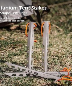 Titanium Tent Stakes 20cm V-Shape Nails 8-Pack for Camping Use 2