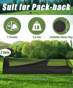 2 Pack 82.6 Inch Pop Up Tent for One Person Outdoor Camping 2