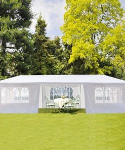 10’x30′ Outdoor Canopy Tent,Heavy Duty Party Wedding Tent, Camping Grill Waterproof Gazeb with 7 Removable SideWalls and Two Doors,White