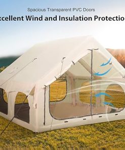 Inflatable 10x10ft Camping Tent with Queen Mattress for 5-8 People 2