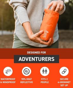 SOL Emergency Tent for Survival Outdoors Orange 66 Characters 2