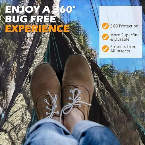 Lightweight Portable Mosquito Net for Camping Hammocks with Zipper - Image 2