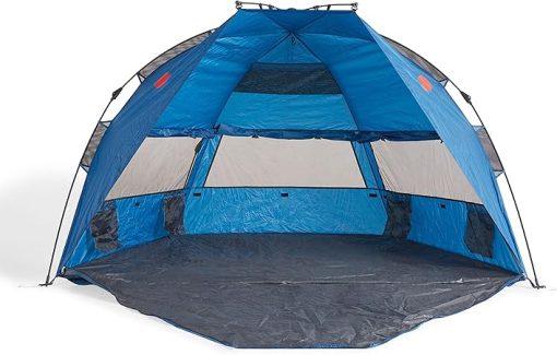 InstaShade XL Beach Tent for 4 People Easy Setup Blue OMNICORE Designs