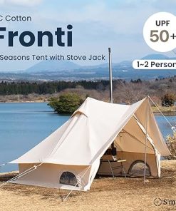 S’more Fronti Canvas Camping Tent – 2 Person, 4 Season, Weather Resistant Glamping Tent with Stove Jack for Car Camping & Hiking 2
