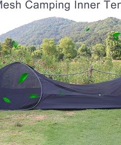 Portable 1 Person Camping Tent with Mesh Inner and Tarp Top 2