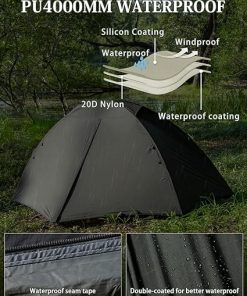 Backpacking Tent for 1-2 People Waterproof Lightweight Nylon Camping 2