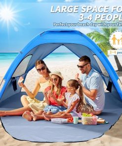 Large Folding Beach Tent Portable Family Sun Shelter for Camping 2