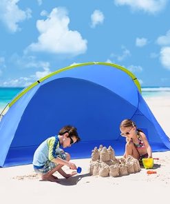 Easiest Beach Tent, Sun Shade Canopy ‘Venus’: Provide UV Protection for Your Family. Waterproof Shelters For Rain & Pacific Breeze, Easy Up Canopies, Sports Cabana Tents, Roadtrip Sunshade Shack. Blue 2