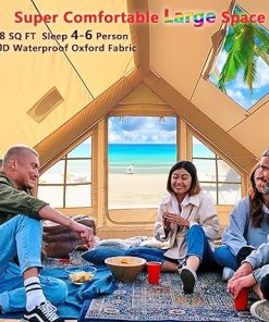 Spacious Inflatable Tent for 4-6 People with Skylight and Stove Jack 2