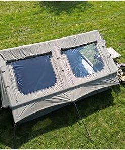 9.8x13ft Army Green Inflatable Camping Tent for 7-8 People Outdoors 2
