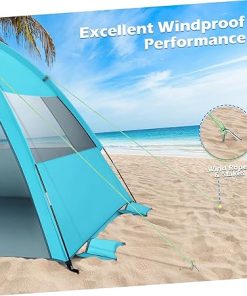 Large Folding Beach Tent Portable Sun Shade Shelter for Family Use 2