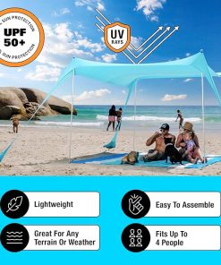 Pop Up Beach Tent Sun Shelter UPF50+ for Camping Fishing Picnics 2