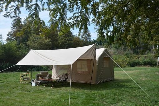 Inflatable Camping Tent for 7-8 People Waterproof Windproof Beige - Image 2