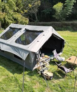 Easy Setup Inflatable Camping Tent 9.8 x 13ft Waterproof Army Green