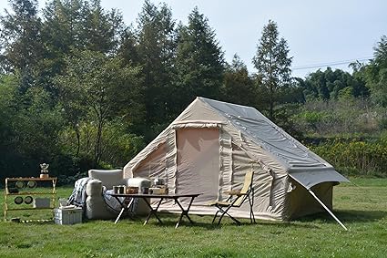 Spacious Inflatable Camping Tent for 4-6 People, Quick Setup Beige Spacious Inflatable Camping Tent for 4-6 People, Quick Setup Beige